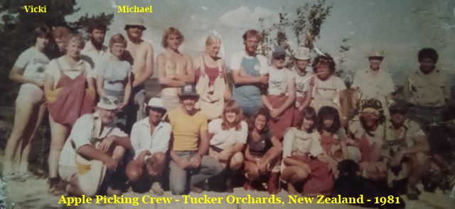 Vicki Evans with Michael in New Zealand, 1981